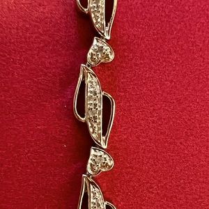 Sterling silver and diamond 7inch bracelet